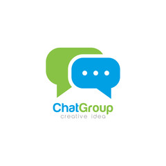 Creative Chat Concept Logo Design Template
