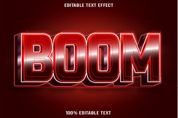 Boom editable text effect 3d emboss modern style