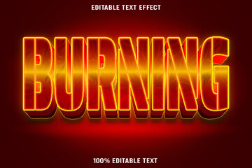 Burning editable text effect 3d emboss modern style