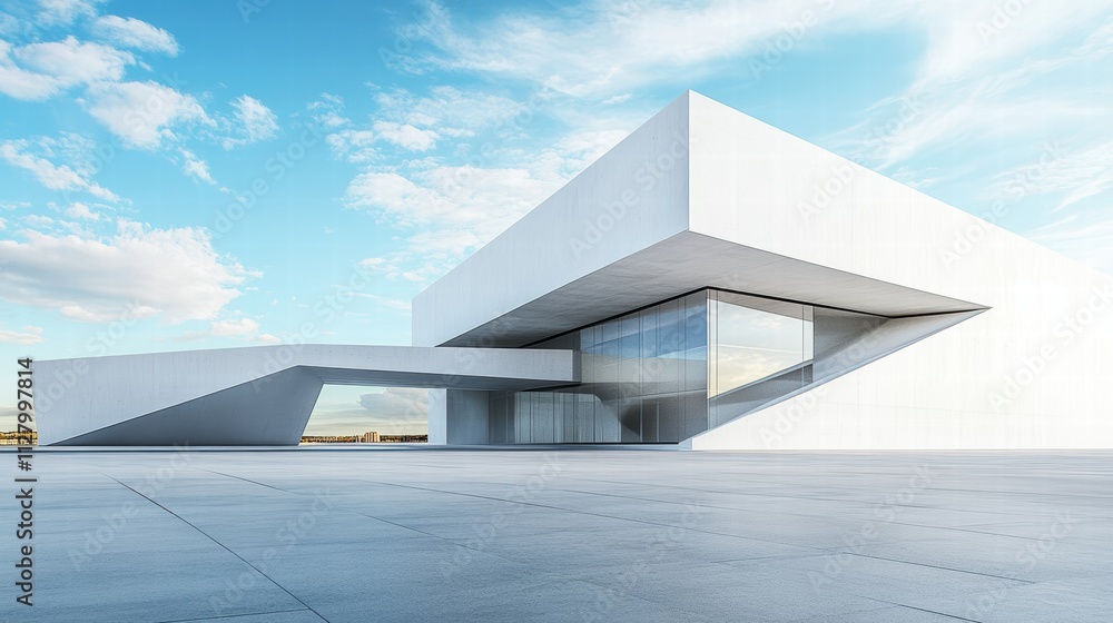 Poster modern architectural design with clean lines and open space