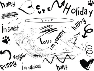 Abstract seamless pattern Brush Stroke, urban letters hand drawing  textile texture , graffiti letters seamless pattern, ink print distress background, Seamless hand writing.eps