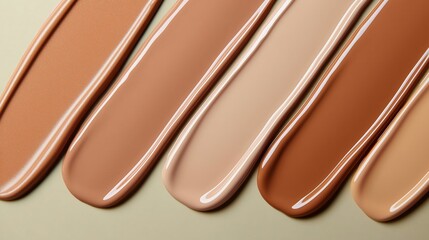 Diverse nude foundation shades showcasing a range of skin tones