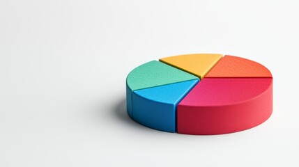 Fototapeta premium Colorful pie chart visualization business meeting infographic minimalist office top view data analysis