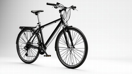 Fototapeta premium Sleek Black Bicycle on Minimalist Background for Modern Lifestyle