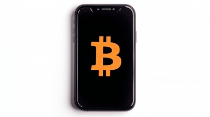 Fototapeta premium Exploring cryptocurrency trends mobile devices digital artwork minimalist style close-up perspective tech innovation