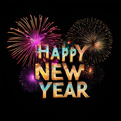 Happy New Years fireworks AI