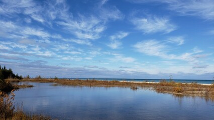 clouds over lake