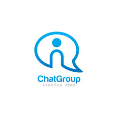 Fototapeta premium Creative Chat Concept Logo Design Template 
