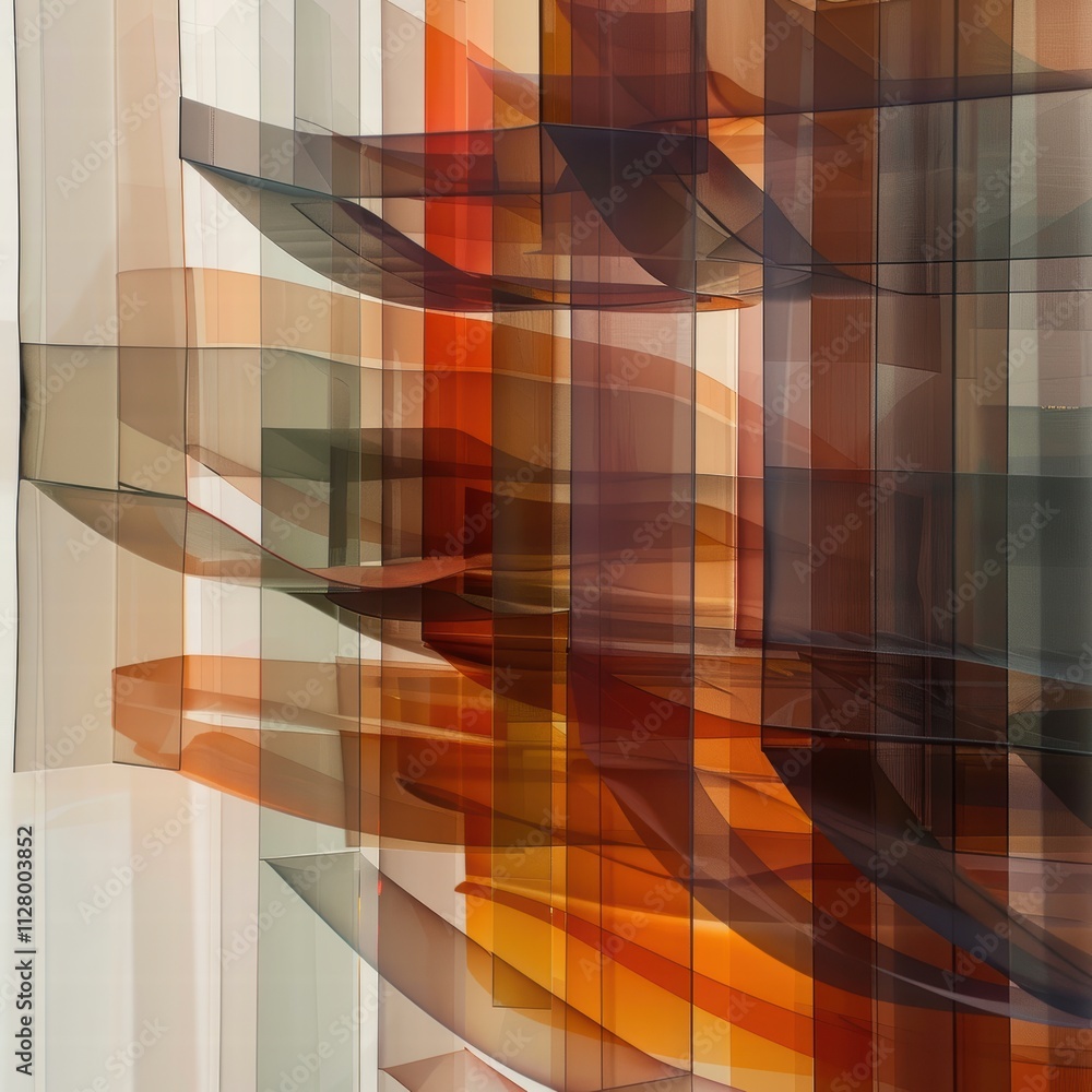 Poster colorful abstract design with wavy patterns and layered textures