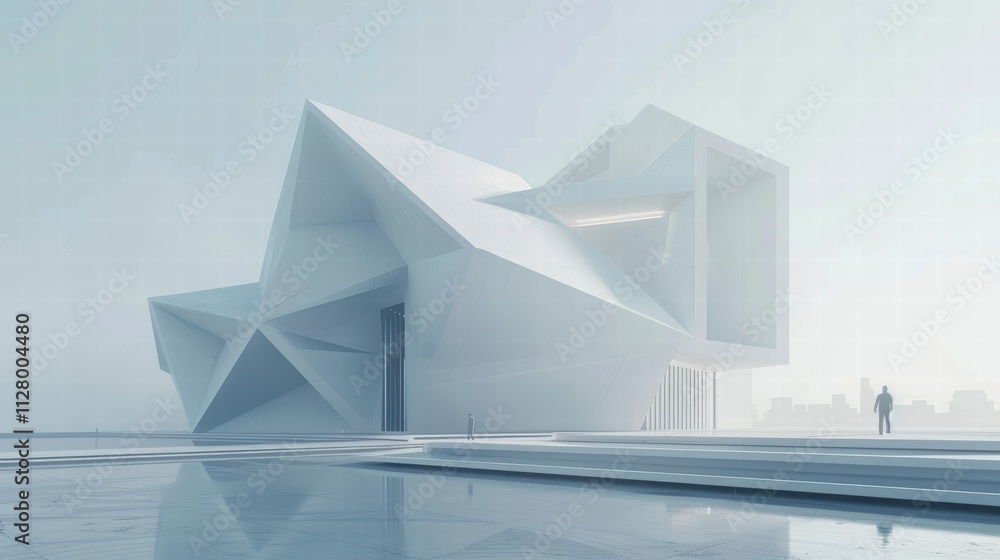 Poster modern abstract architecture with geometric shapes and minimalism