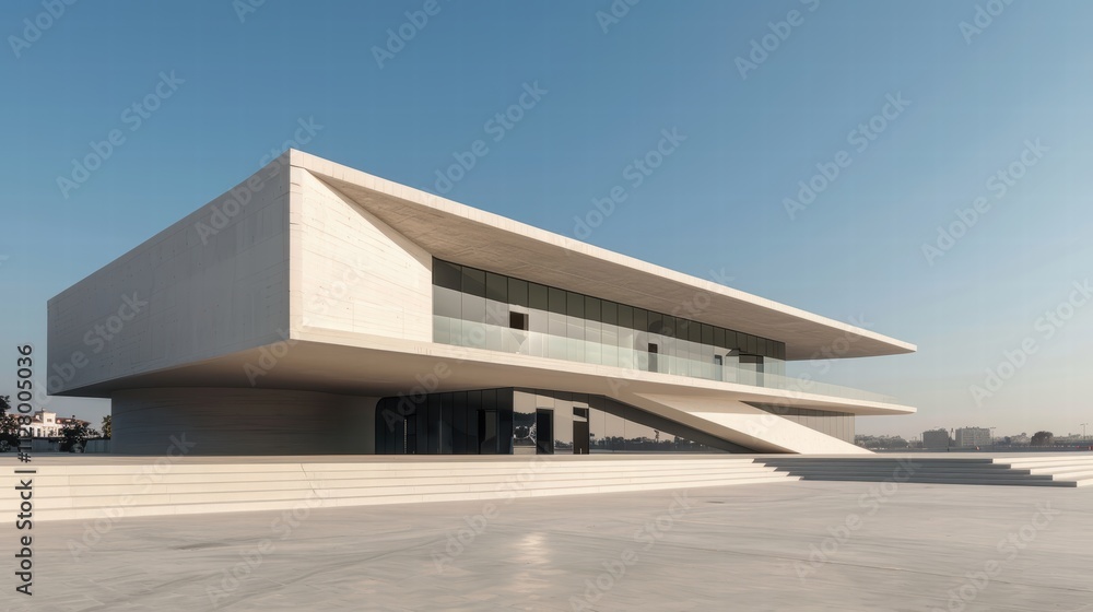 Aufkleber modern architectural structure with sleek lines and minimalist design