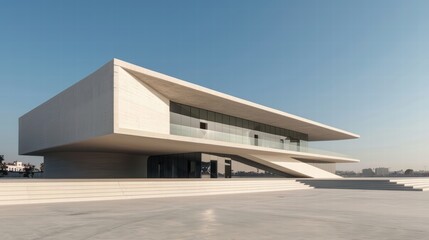 Modern architectural structure with sleek lines and minimalist design