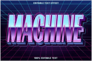  Machine editable text effect 3d emboss modern style
