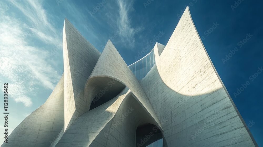Poster abstract architectural design with dynamic forms and textures