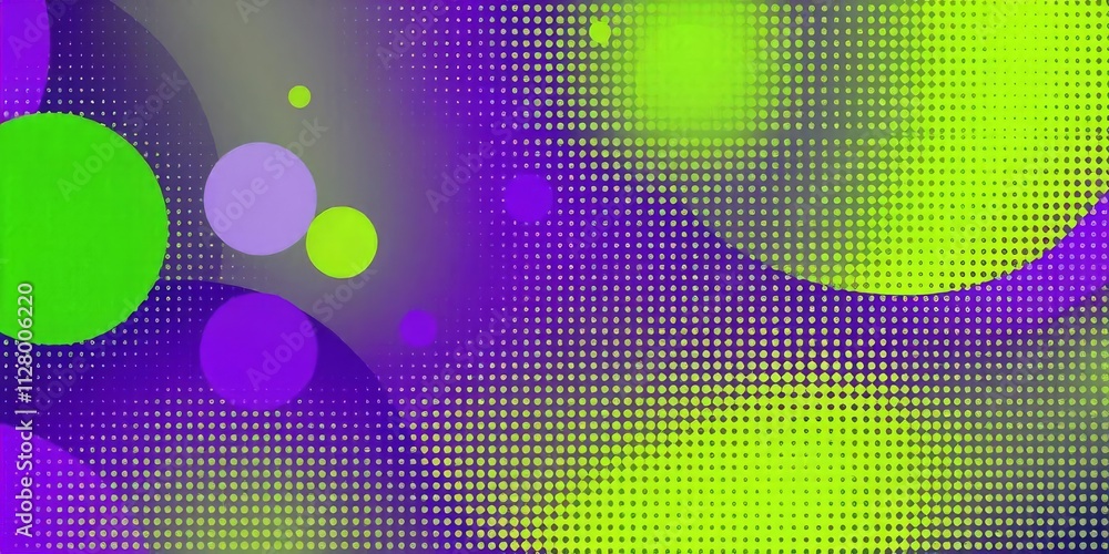 Poster vibrant abstract background with circles and dots