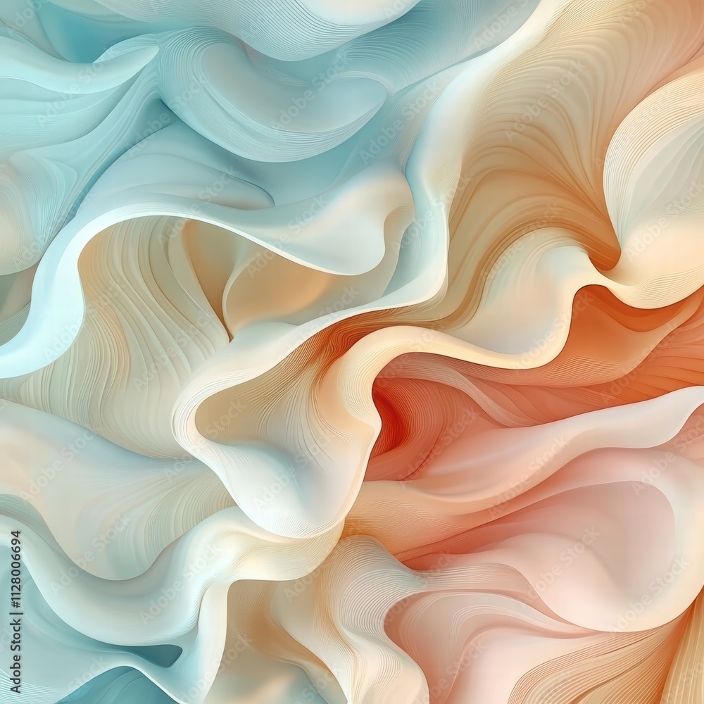 Aufkleber soft swirls of colorful fabric with fluid abstract texture