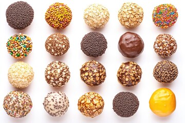 Candies on white background