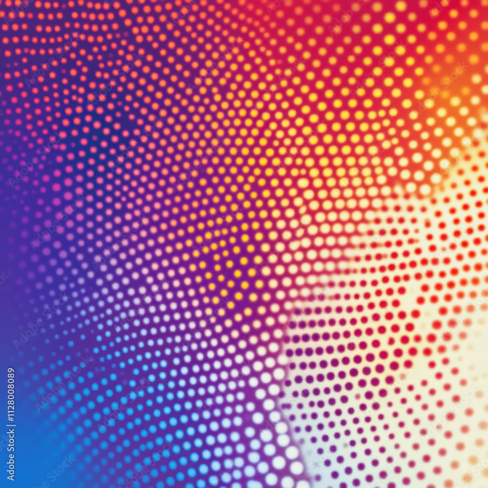 Poster vibrant colorful dot pattern creating dynamic visual background