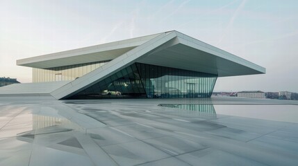 Obraz premium Modern Architectural Design with Dramatic Lines and Shapes