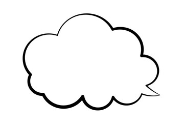 シンプルな手書き風の雲の吹き出し