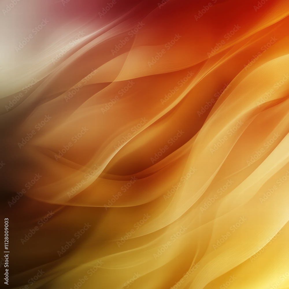 Poster Abstract Warm Color Waves with Soft Flowing Movement and Texture