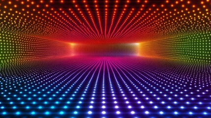 Colorful Light Tunnel Abstract Background Design