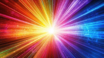 Obraz premium Colorful Starburst with Rays of Light and Radiant Energy Effects