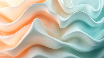 Obraz premium Abstract Pastel Waves Soft Flowing Gradient Design