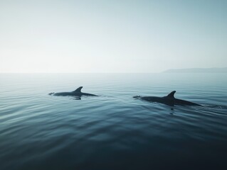 Naklejka premium Dolphins in the ocean