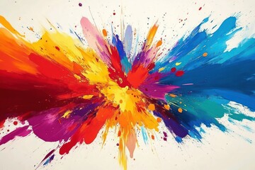 Fototapeta premium Abstract Expressionist Color Splash Background with Dynamic Movement in Blue Red Yellow