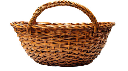 wicker basket isolated on white background
