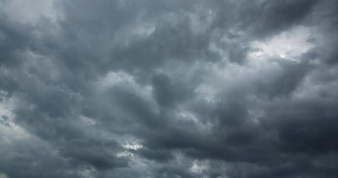 Timelapse of dark unstable storm clouds brewing in the sky