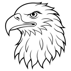 Elegant eagle head line art vector illustration