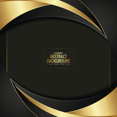 Luxury dark gold abstract wave background