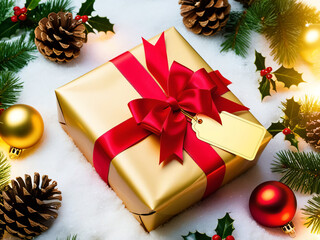 The Christmas gift comes with a blank tag for personalization.