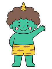 かわいい鬼のベクターイラスト。節分、角
