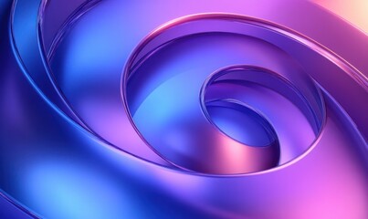 Intricate Spiral Shapes in Futuristic Style with Purple and Blue Gradient Lighting