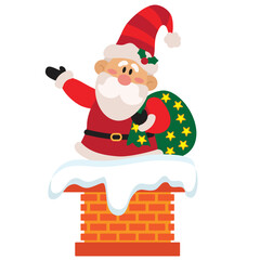 Christmas Santa Claus   vector cartoon illustration