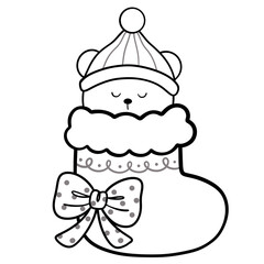 Winter Polar Bear Doodle Drawing