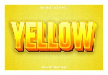 Yellow editable text effect 3d emboss modern style