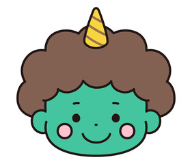 かわいい鬼の顔のベクターイラスト。節分、角
