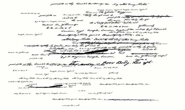 Handwritten unreadable cursive text seamless banner design. Doodle illustration of unreadable handwritten text. Poetry seamless pattern. Sweeping, illegible handwriting. Hand drawn vector texture.