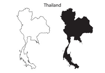 Thailand map vector illustration, Thailand map silhouette, Thailand country
