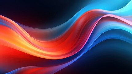 Abstract Red Blue Swirling Wave Design Art