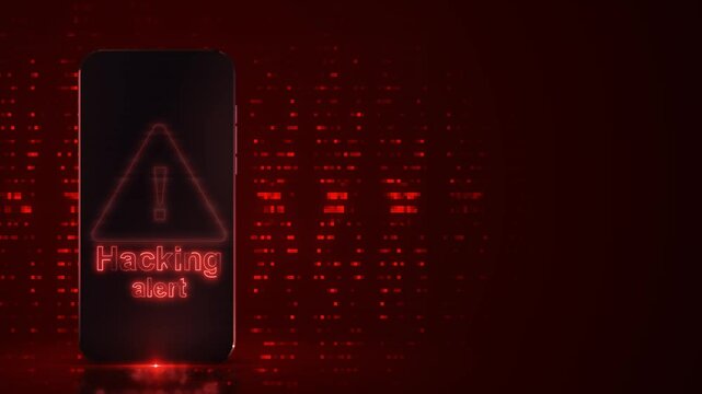 Hacking cyber attack and security breach abstract System hacked with distorted and glitch effect. Security breach with skull Error signal. Virus code and software hack concept. Cyber security 3D 4K