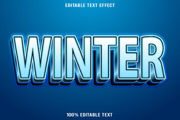 Winter editable text effect 3d emboss modern style