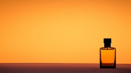 Amber Perfume Bottle Minimalist Product Photography Still Life
