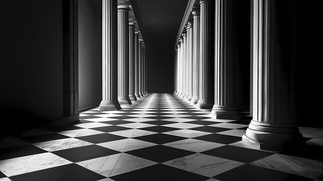 Budget sheet with blank columns on the left side, illusory tessellations in light black and white. Illusory. Illustration