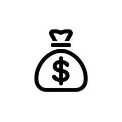 Money Bag Icon Depicting Financial Wealth, Cash Deposits, and Business Profits