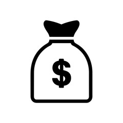 Money Bag Icon Depicting Financial Wealth, Cash Deposits, and Business Profits